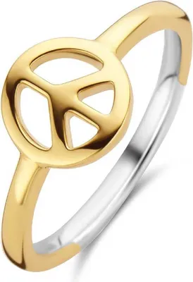 Produktbild von 12222SY/56 Ring mit Friedenssymbol vergoldet 12222SY Ti Sento Milano