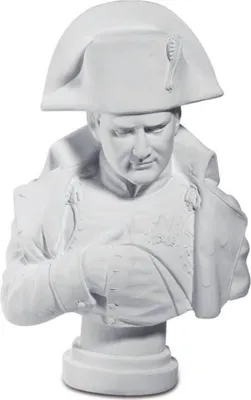 Produktbild von Büste Napoleon weiß mit Mantel und Hand in der Jacke