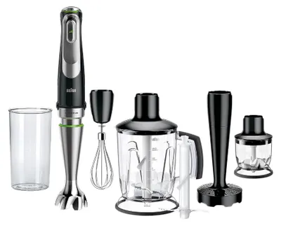 Produktbild von Braun MultiQuick 9 MQ9147X, Pürierstab, 0,6 l, Pulsfunktion, Eis-Crusher, 1200 W, Schwarz, Edelstahl
