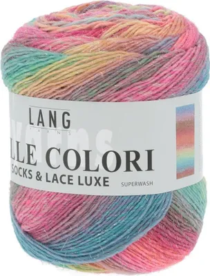 Produktbild von Lang Yarns - Mille Colori Socks & Lace Luxe 0051 bunt hellblau rot braun