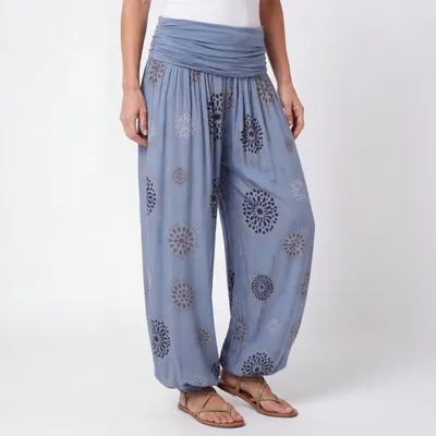 Produktbild von Haremshose Damen weite Hose mit Gummizug Sommerhose Gr. 36 bis 48 Schlupfhose