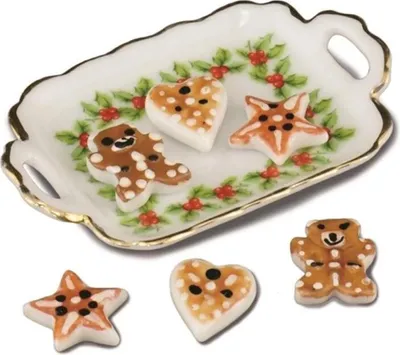 Produktbild von Weihnachtsgutsle Miniatur auf Tablett für Puppenhäuser