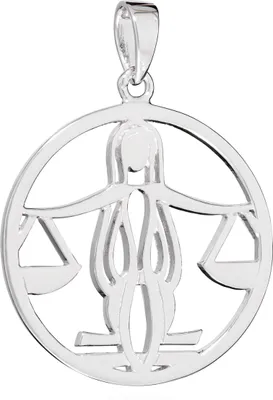 Produktbild von NKlaus 21mm Kettenanhänger Sternzeichen Waage 925 Silber glanz Anhänger Zodiac Horoshop 14192