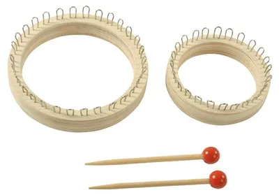 Zdjęcie produktu dla EDUPLAY 210211 Duży pierścień do dziergania Ø 12,3 x 3 cm, w zestawie 1 igła do dziergania + instrukcja, kolor naturalny