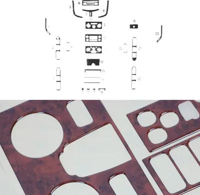 Image de Décoration intérieure Cockpit pour Peugeot 207 2006-2015 optique bois de racine 23pcs