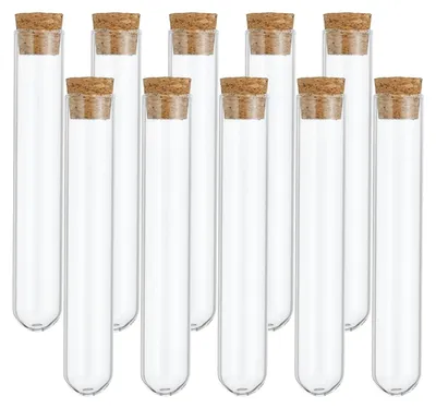Produktbild von Omgoods – Set mit 20 Reagenzgläsern aus Borosilikatglas mit Korken, 10 ml