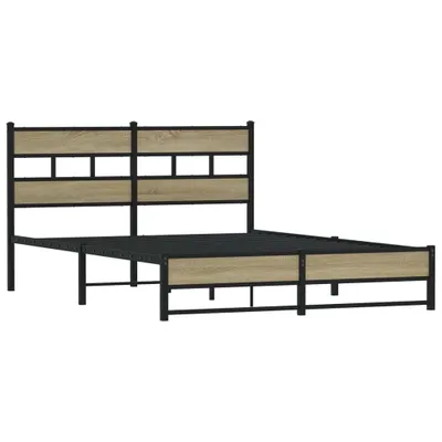 Produktbild von Möbel Klassische Betten - Braun - CLORIS Metallbett ohne Matratze Sonoma-Eiche 160x200 cm,30.9 Kg - 792794