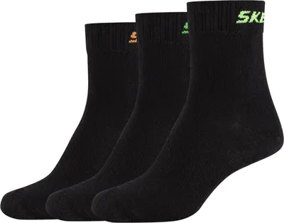 Zdjęcie produktu dla Skechers 3PPK Boys Mech Ventilation Socks SK41064-9999, skarpetki, dla chłopców, czarne