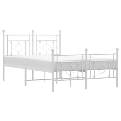 Produktbild von vidaXL Bettgestell mit Kopf- und Fußteil Metall Weiß 120x200 cm