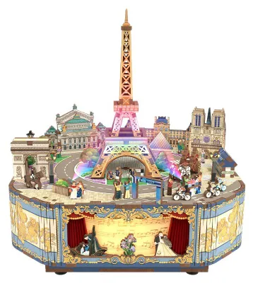 Produktbild von 3D-Puzzle Musikbox Romantic Paris aus Holz, Tonecheer, 159 Teile