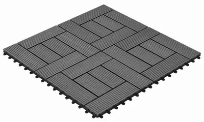 Image de vidaXL Dalles de terrasse, 22 pièces, gris, 30 x 30 cm, WPC