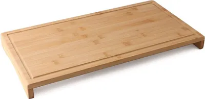 Obrázok produktu pre Bambusová doska na krájanie 54 x 28 x 4,3 cm s drážkou na šťavu a protišmykovými nožičkami