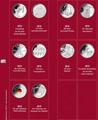Produktbild von SAFE 7344-2 Münzblatt mit Vordruck für 20 Euro-Münzen 2018/2019