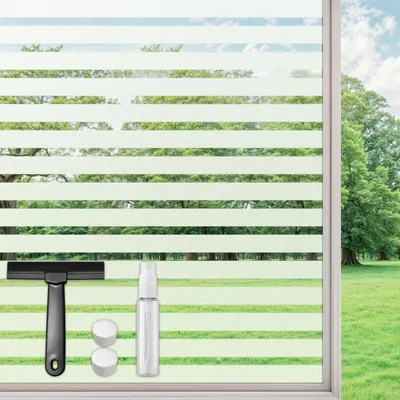 Productafbeelding van Raamfolie, ondoorzichtig - Met strepenpatroon - Privacyfolie voor ramen - 30x200 cm