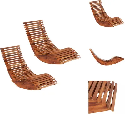 Produktbild von vidaXL Schaukelstühle Sonnenliegen 2 Stk. Akazienholz - Gartenstühle