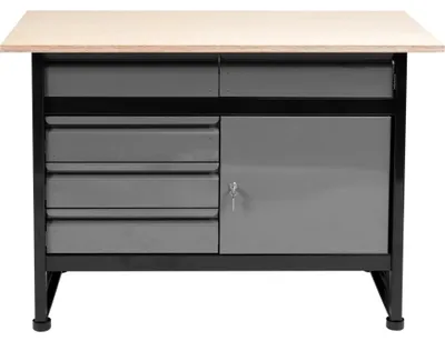 Produktbild von WERKBANK 1160X600X840MM Arbeitsbank Mit Schubladen & Türen Werkzeugschrank