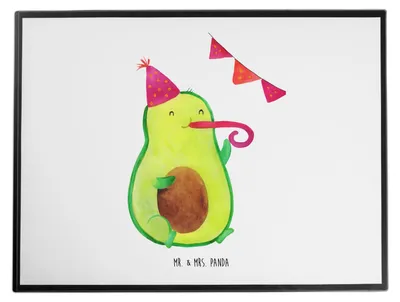 Produktbild von Mr. & Mrs. Panda schreibtischunterlage Avocado Party - Weiß - Geschenk, schreibtischunterlagen, Geburtstag, Avocados, tischschutzmatte, Happy Birthday, Schreibunterlage