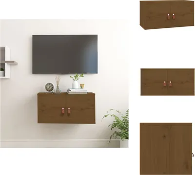 Obrázek produktu pro vidaXL Nástěnná skříňka medově hnědá 60x30x30 cm borovicový masiv - Nástěnné police