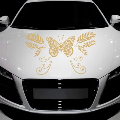 Produktbild von Aufkleber - Autoaufkleber "Butterfly Ranke" 90cm x 53cm gold - Tuning Carystyling Heckscheibe Auto