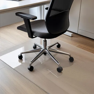 Productafbeelding van Vloerbeschermingsmat voor bureaustoel, transparant, antislip, melkwit, 120 x 150 cm