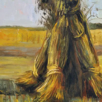 Zdjęcie produktu dla Vincent Van Gogh Art Print Obraz - Snopy pszenicy na polu, 1885 (40 x 40 cm)