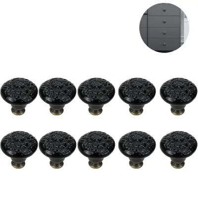 Produktbild von 10 Pcs Möbelknopf Schrankknöpfe Schrankgriffe, Möbelknöpfe Set Möbelgriff Keramik Türknopf