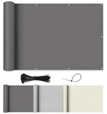 Image de Écran de balcon, 90 x 500 cm, gris, avec une protection UV de 95%