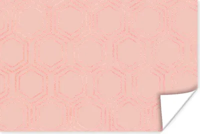 Produktbild von MuchoWow® Poster Muster - Luxus - Rosa - Sechsecke 60x40 cm - Schlafzimmerdekoration