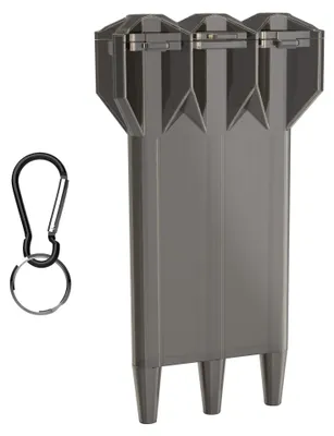Produktbild von kwmobile 3in1 Dart Case - Kunststoff Dartbox für 3 Dartpfeile - Box Cover Halter - Darts Hülle in Schwarz Transparent