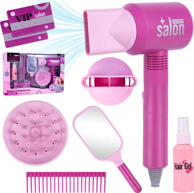 Produktbild von Malplay Friseurset Trockner Gebläse Spiegel Geschenk, Batteriebetrieben, Frisör ab 3 Jahren Geschenk