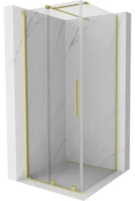 Obrázek produktu pro Mexen Velar posuvný sprchový kout 90 x 90 cm, transparentní, zlatý kartáčovaný - 871-090-090-01-55