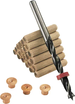 Produktbild von wolfcraft GmbH 1 Dübel-Set, Rund, Holz, 6 mm, 31 Stück(e)