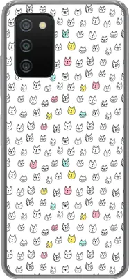 Produktbild von MuchoWow® Handyhülle Schutzhülle Hülle für Telefoonhoesje Samsung Galaxy A03s Mädchen - Katze - Haustiere - Muster - Mädchen - Kinder - Kinder Silikon Softcase Handy Hülle - Schutz