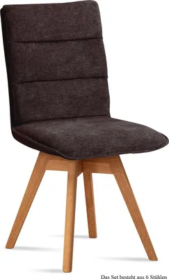Produktbild von Esszimmerstuhl drehbar (6er-Set) Dorle 47x92x60 Eiche geölt/Espresso