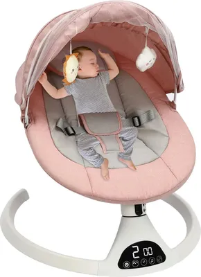 Obrázek produktu pro Dětská houpačka, nastavitelná houpačka, dálkové ovládání, růžová