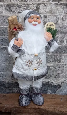 Produktbild von Weihnachtsmann stehend 45cm Stoff Santa Claus Nikolaus Design Weihnachtsdeko