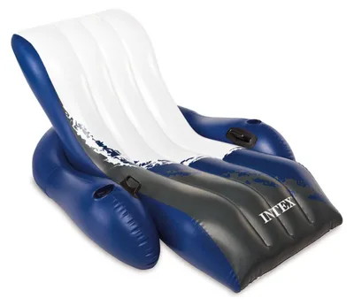 Obrázok produktu pre Intex Floating Recliner Lounge, Čierna, Modrá, Biela, Plávajúce kreslo, Jednofarebné, Vinyl, Muž/žena, 100 kg