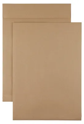 Produktbild von Kaenguruh C4 Faltentasche, Natron / Recycling braun 130g, mit Haftklebung Abdeckstreifen, Stehboden + Faltenbreite 20 mm
