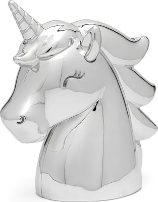 Produktbild von Silbernes Sparschwein für ein Kind, elegant, als Geschenk, Einhorn | Größe: 125x65x125 mm | Artikelnummer: ZV6166061