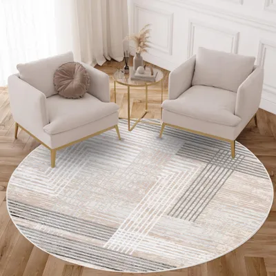 Obrázek produktu pro Tapiso Koberec CRYSTAL Round Grey Obývací pokoj Ložnice 240 x 240 cm