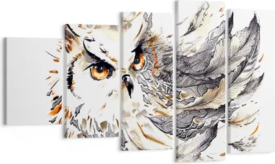 Produktbild von Bild auf Leinwand - Leinwandbild - Owl Federn Weisheit Natur - 100x60cm - Wand Bild - Wanddeko - Leinwanddruck - Bilder - Kunstdruck - Wanddekoration - Leinwand bilder - Wandkunst - EG100x60-3016