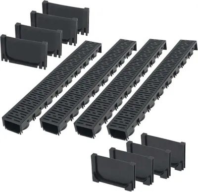 Image de Caniveau de drainage 4 pcs Plastique 4 m