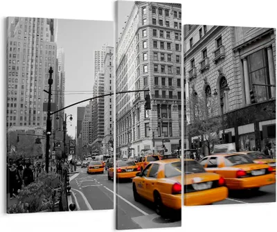 Produktbild von Bild auf Leinwand - Leinwandbild - Amerika New York City Straße - 95x80cm - Wand Bild - Wanddeko - Leinwanddruck - Bilder - Kunstdruck - Wanddekoration - Leinwand bilder - Wandkunst - CB95x80-0445