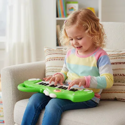 Produktbild von COSTWAY 25-Tasten Kinder Keyboard, Kinderklavier mit Musik & Licht, tragbares Musikinstrument, Klaviertastatur Spielzeugklavier für Kleinkinder (Dinosaurier-Grün)