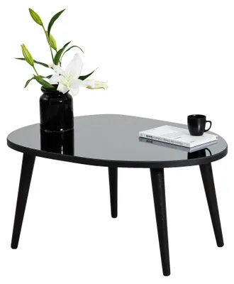 Produktbild von Frontone - Couchtisch, 75x55x38h cm Schwarz, Platte aus Sicherheitsglas