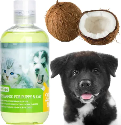 Produktbild von Shampoo Für Welpen Hunde Katzen Hundeshampoo Katzenshampoo Hypoallergen Zarte Mild Kokosnuss 250 Ml