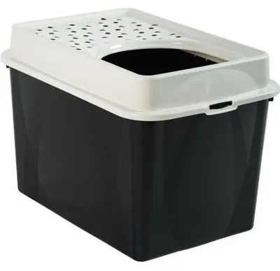 Obrázok produktu pre Rotho Eco Berty Kattenbak met Boveningang Zwart/Zand