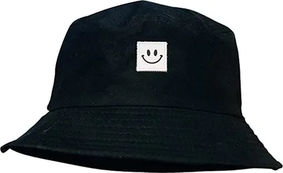 Produktbild von Fischerhüte,Bucket Hat Baumwolle Uni Faltbar Anglerhut Zum Wandern Camping Reisen Angeln 56-58cm,Schwarz