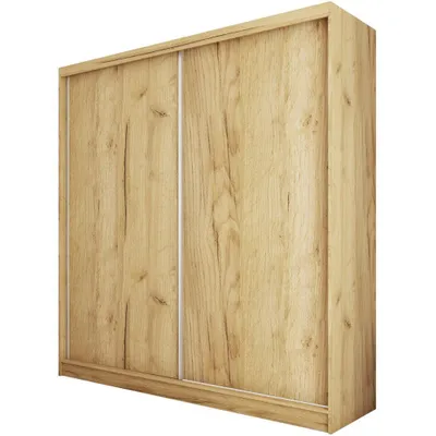 Produktbild von BEAUTYSOFA | Kleiderschrank MARIO II 200 cm Eiche Artisan – Moderner Schrank ohne Spiegel, mit Schiebetüren und Schubladen, Minimalistisches Design