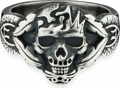 Produktbild von cai Ring 925/- Sterling Silber matt oxidiert Totenkopf